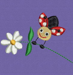 Cute Ladybug 04 machine embroidery designs