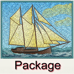 Sailboats machine embroidery designs