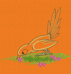 Vintage Cute Bird 06