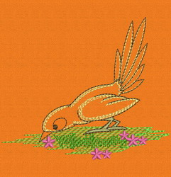 Vintage Cute Bird 06 machine embroidery designs