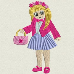 Fashion Little Girl 01 machine embroidery designs