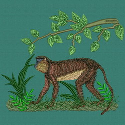 Monkey On the Ground machine embroidery designs