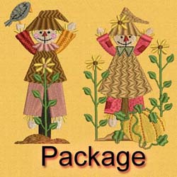 Autumn Scarecrows machine embroidery designs