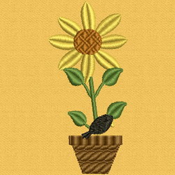 Sunflower Potted machine embroidery designs