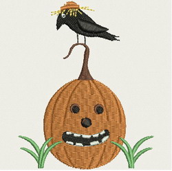 Pumpkin Crow machine embroidery designs
