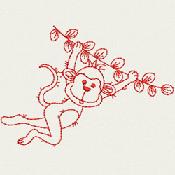 Redwork Playful Monkey 05(SM)