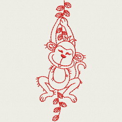 Redwork Playful Monkey 06(SM)