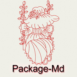 Redwork Swing Sunbonnets(Md) machine embroidery designs