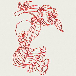 Redwork Swing Sunbonnets 04(Sm) machine embroidery designs