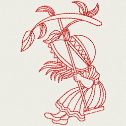 Redwork Swing Sunbonnets 07(Sm) machine embroidery designs