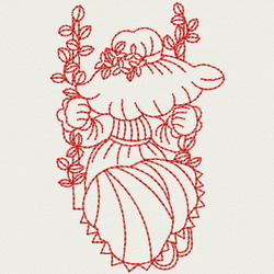 Redwork Swing Sunbonnets 09(Sm) machine embroidery designs