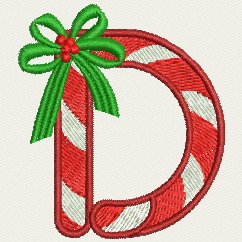 Christmas Alphabet-D machine embroidery designs