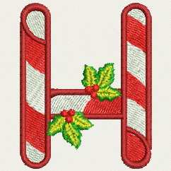 Christmas Alphabet-H machine embroidery designs