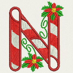 Christmas Alphabet-N machine embroidery designs