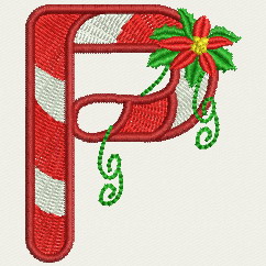 Christmas Alphabet-P machine embroidery designs