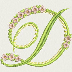 Flower Alphabet-D machine embroidery designs