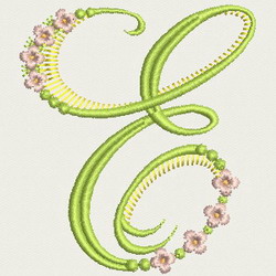 Flower Alphabet-E machine embroidery designs