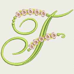 Flower Alphabet-F machine embroidery designs