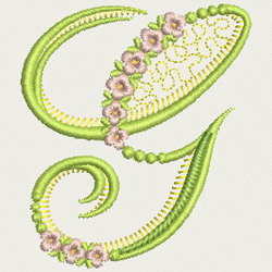 Flower Alphabet-G machine embroidery designs