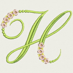 Flower Alphabet-H machine embroidery designs