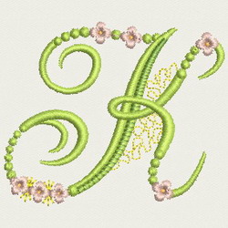 Flower Alphabet-K machine embroidery designs