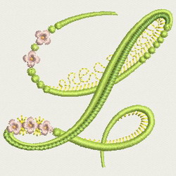 Flower Alphabet-L machine embroidery designs