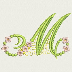 Flower Alphabet-M machine embroidery designs
