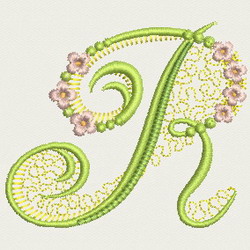 Flower Alphabet-R machine embroidery designs