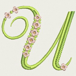 Flower Alphabet-U machine embroidery designs