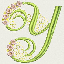 Flower Alphabet-Y machine embroidery designs