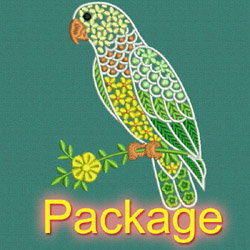 Fancy Parrots machine embroidery designs