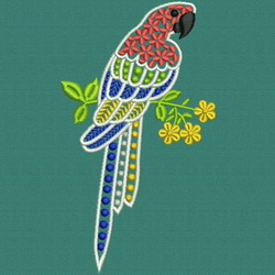 Fancy Parrot 07 machine embroidery designs