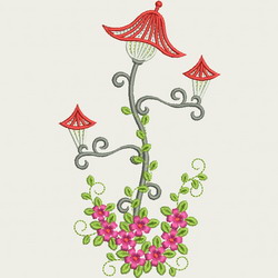 Fancy Street Lamp 02 machine embroidery designs