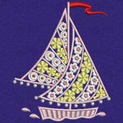 Fancy Sailing Boat 05 machine embroidery designs