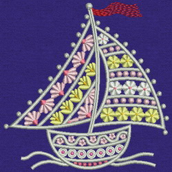 Fancy Sailing Boat 07 machine embroidery designs