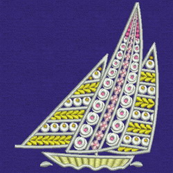 Fancy Sailing Boat 08 machine embroidery designs