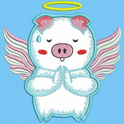 Applique Piggy 05 machine embroidery designs