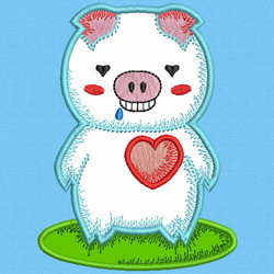 Applique Piggy 09 machine embroidery designs