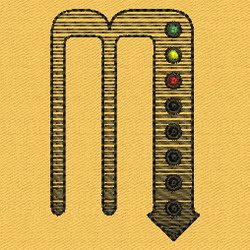 Gemless Alphabet M-sm machine embroidery designs