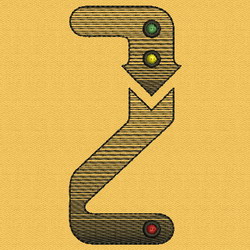Gemless Alphabet Z-lg machine embroidery designs