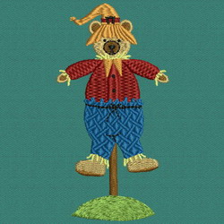Beary Scarecrows 03 machine embroidery designs