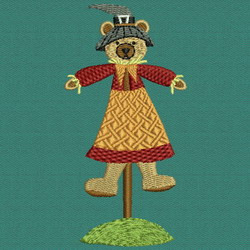 Beary Scarecrows 04 machine embroidery designs