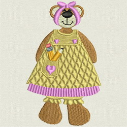 Back to School Bears 06 machine embroidery designs