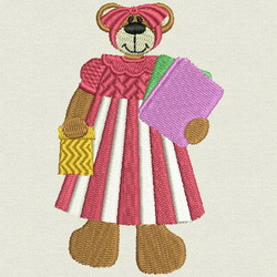 Back to School Bears 07 machine embroidery designs