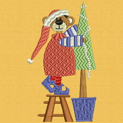 Beary Christmas 02 machine embroidery designs