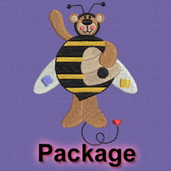 Bumbling Honey Bears machine embroidery designs