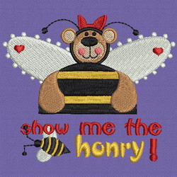 Bumbling Honey Bears 04 machine embroidery designs