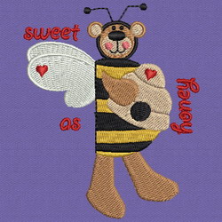 Bumbling Honey Bears 08 machine embroidery designs