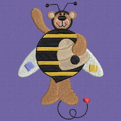 Bumbling Honey Bears 09 machine embroidery designs