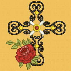 Rose Cross 03 machine embroidery designs